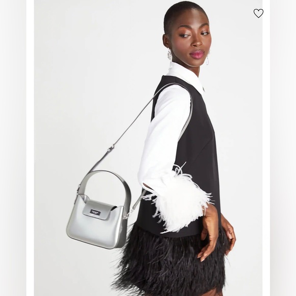 Kate Spade Sam Icon Metallic Patent Leather Mini Hobo Bag In Starlight Spazzola - Picture 13 of 15